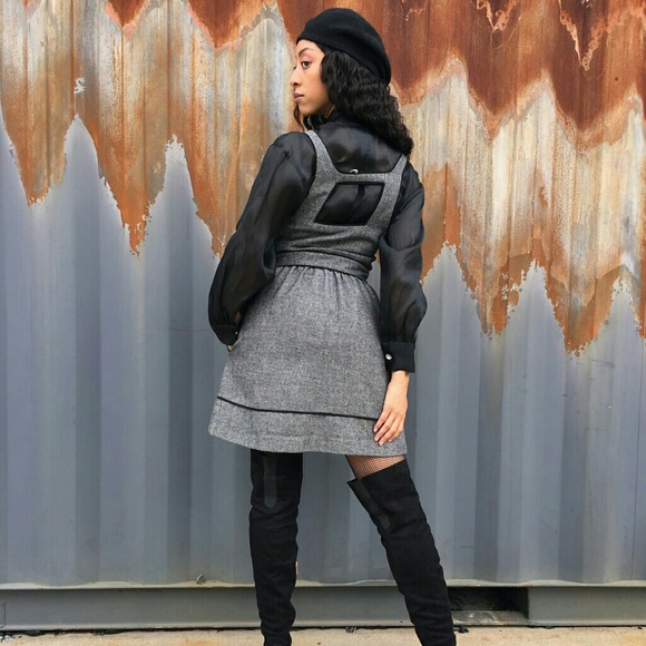 Kimchi Blue Gray Tweed Corset Dress sz 8 - Picture 3 of 4